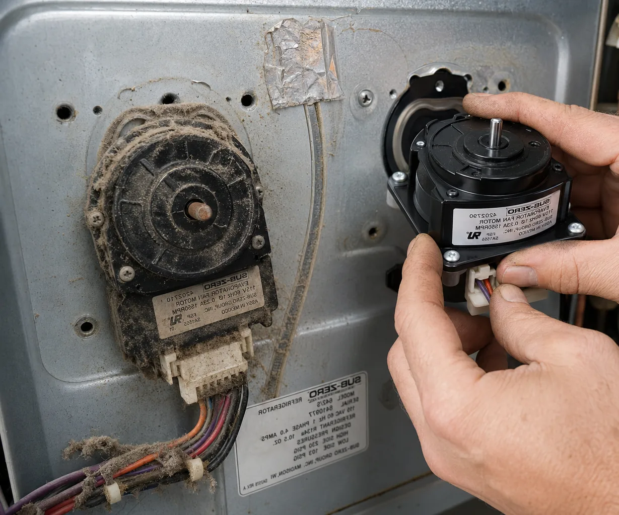 Close-up of an OEM appliance part replacement up close